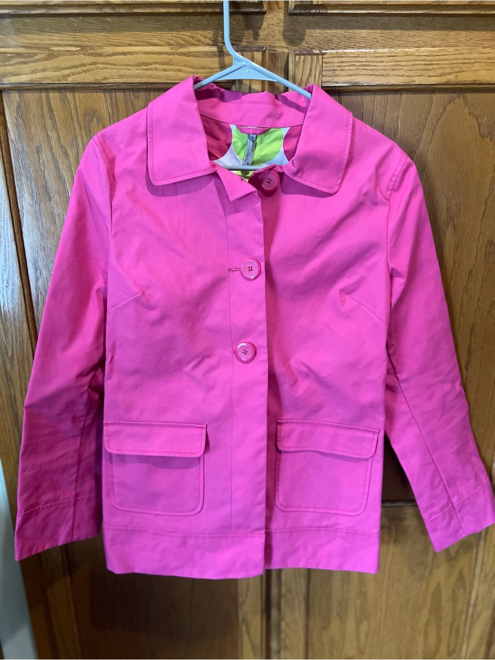 Old Navy Pink Raincoat with Retro Interior